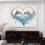 Dolphin Romantic Swimming 19 Wall Art