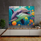 Dolphin Vibrant Underwater 11 Wall Art