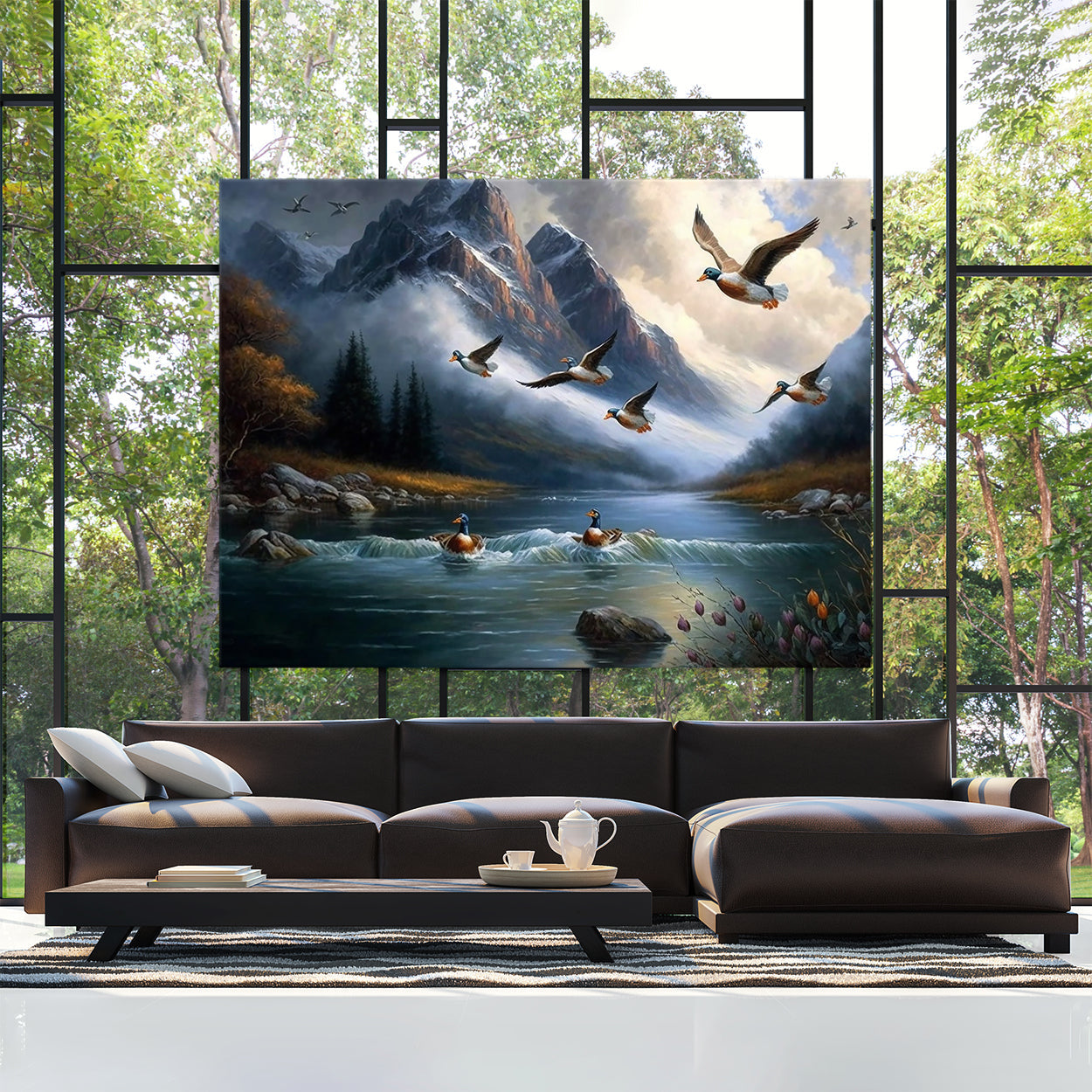 Duck Realistic Flying River 6 Wall Art