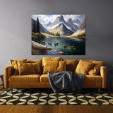 Duck Realistic Swimming River 2 Wall Art