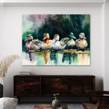Duck Vibrant In Pond 20 Wall Art