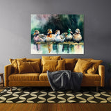 Duck Vibrant In Pond 20 Wall Art