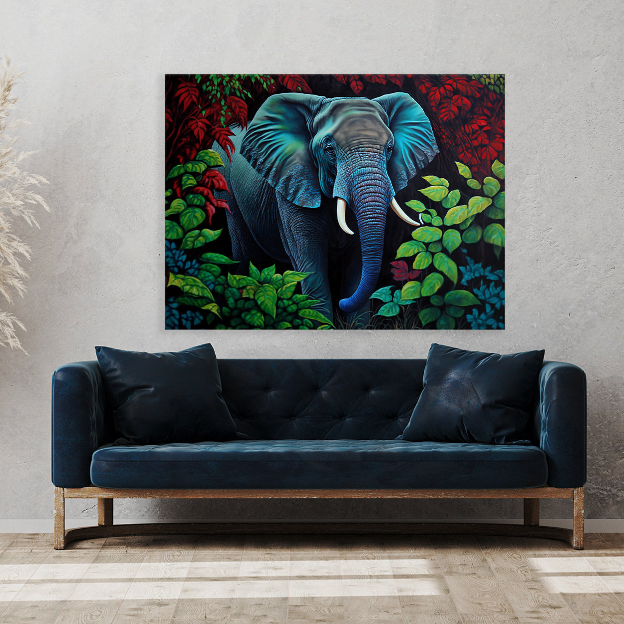 Elephant Jungle Colorful 15 Wall Art