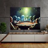 Aliens Poker Chess 3 Wall Art