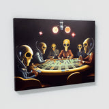 Aliens Poker Chess 4 Wall Art