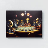 Aliens Poker Chess 4 Wall Art