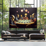 Aliens Poker Chess 4 Wall Art