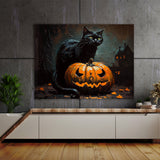 Black Cat Pumpkin 15 Wall Art