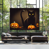 Black Cat Pumpkin 4 Wall Art
