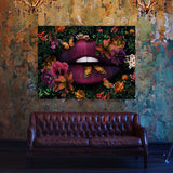 Lips Botanical Flowers Wall Art