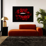 Lips Flowers Wall Art