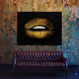 Lips Gold Wall Art