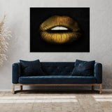 Lips Gold Wall Art