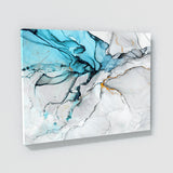 Marble Abstract Blue Gold Wall Art