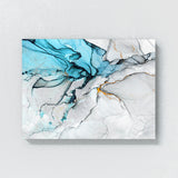 Marble Abstract Blue Gold Wall Art