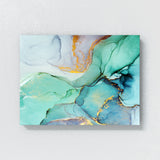 Marble Abstract Blue Turquoise Gold Wall Art