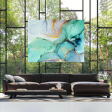 Marble Abstract Blue Turquoise Gold Wall Art