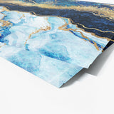 Marble Abstract Light Blue Gold Wall Art