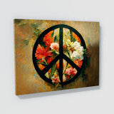 Peace Sign Flowers Botanical Wall Art