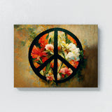 Peace Sign Flowers Botanical Wall Art