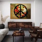 Peace Sign Flowers Botanical Wall Art