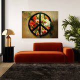 Peace Sign Flowers Botanical Wall Art