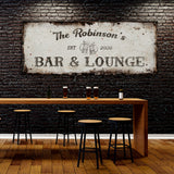 Bar Sign White Metal Wall Art