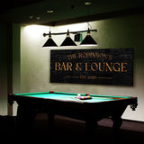 Custom Bar Sign Black Wood Wall Art