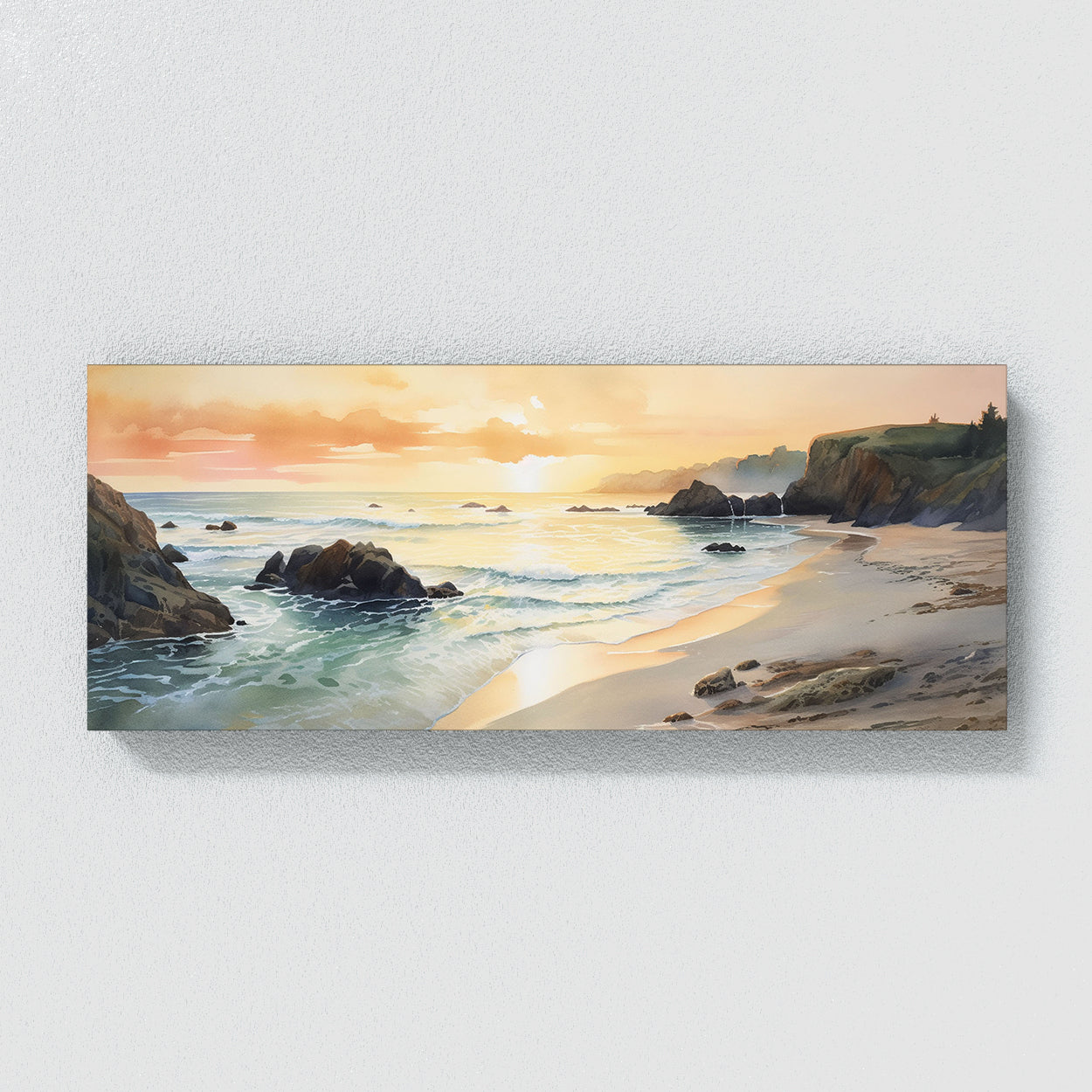 Beach Watercolor Dawn 173 Wall Art