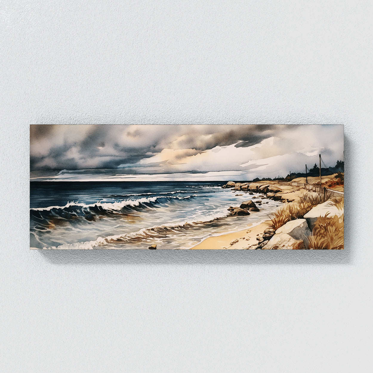 Beach Watercolor Storm 199 Wall Art
