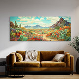 Cactus Cacti Wildflowers Impasto 18 Wall Art