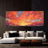 Cloud Impasto Orange Pink 24 Wall Art