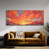 Cloud Impasto Orange Pink 24 Wall Art