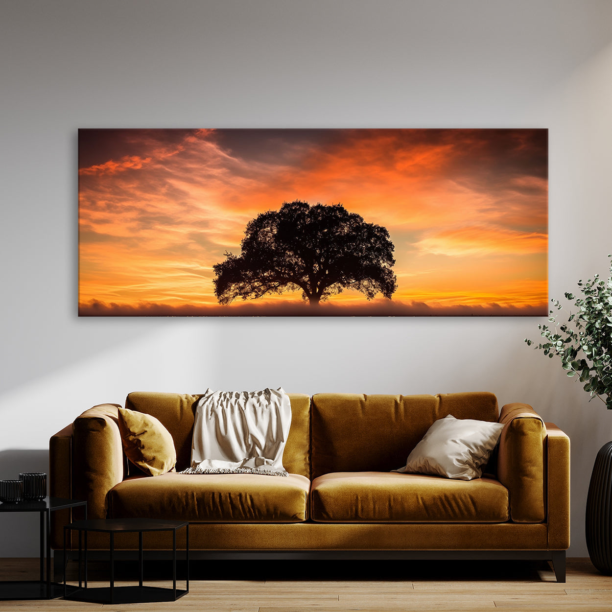 Cloud Warm Colors Silhouette 65 Wall Art