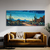 Desert Impasto Landscape Blue 40 Wall Art