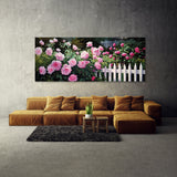Flower Garden Roses Fence 8 Wall Art