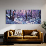 Forest Snow Blues Purples 7 Wall Art