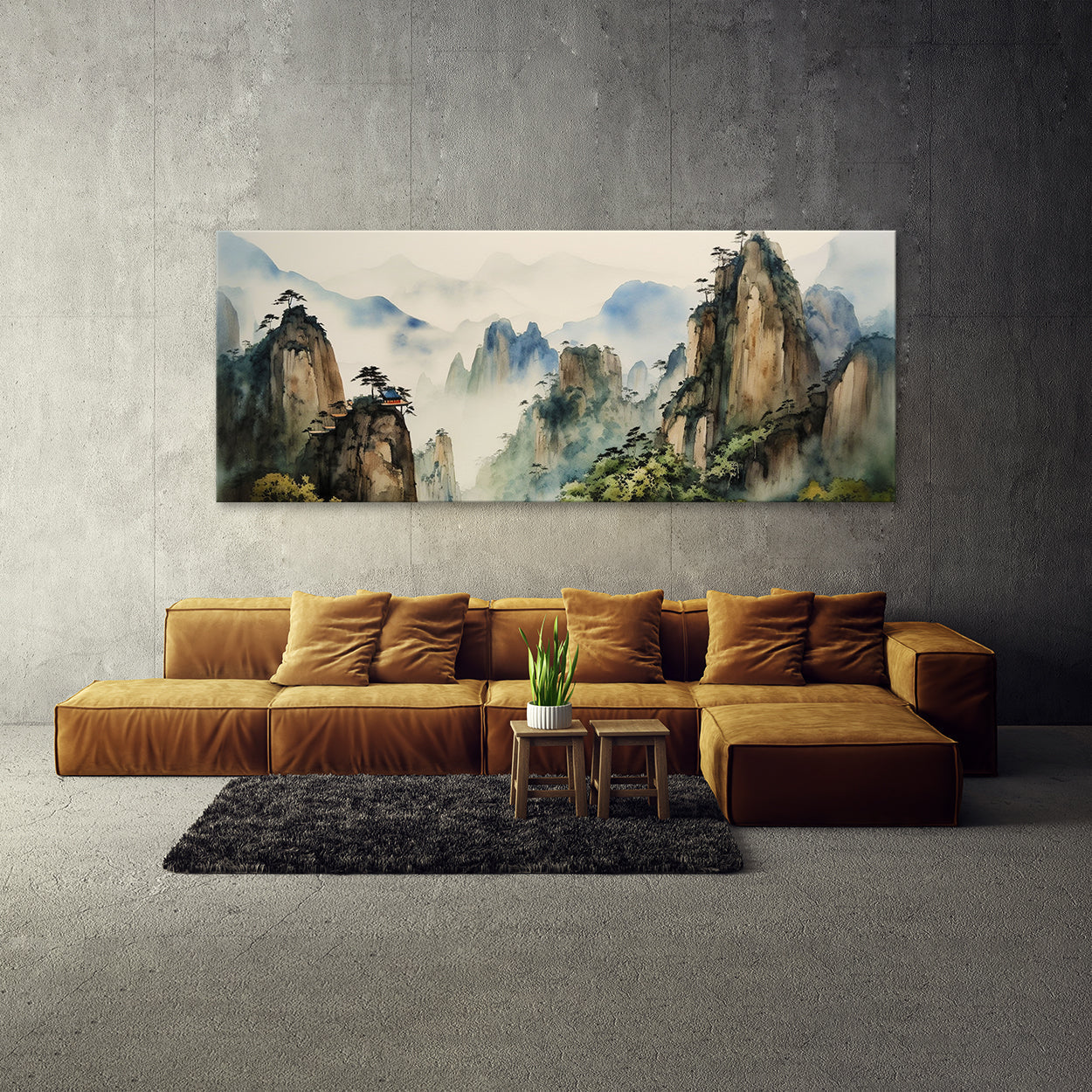 Japanese Watercolor Mist Fog 42 Wall Art