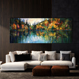 Lake Impasto Serene Tall Bright 36 Wall Art