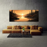 Lake Peaceful Golden Hues 57 Wall Art