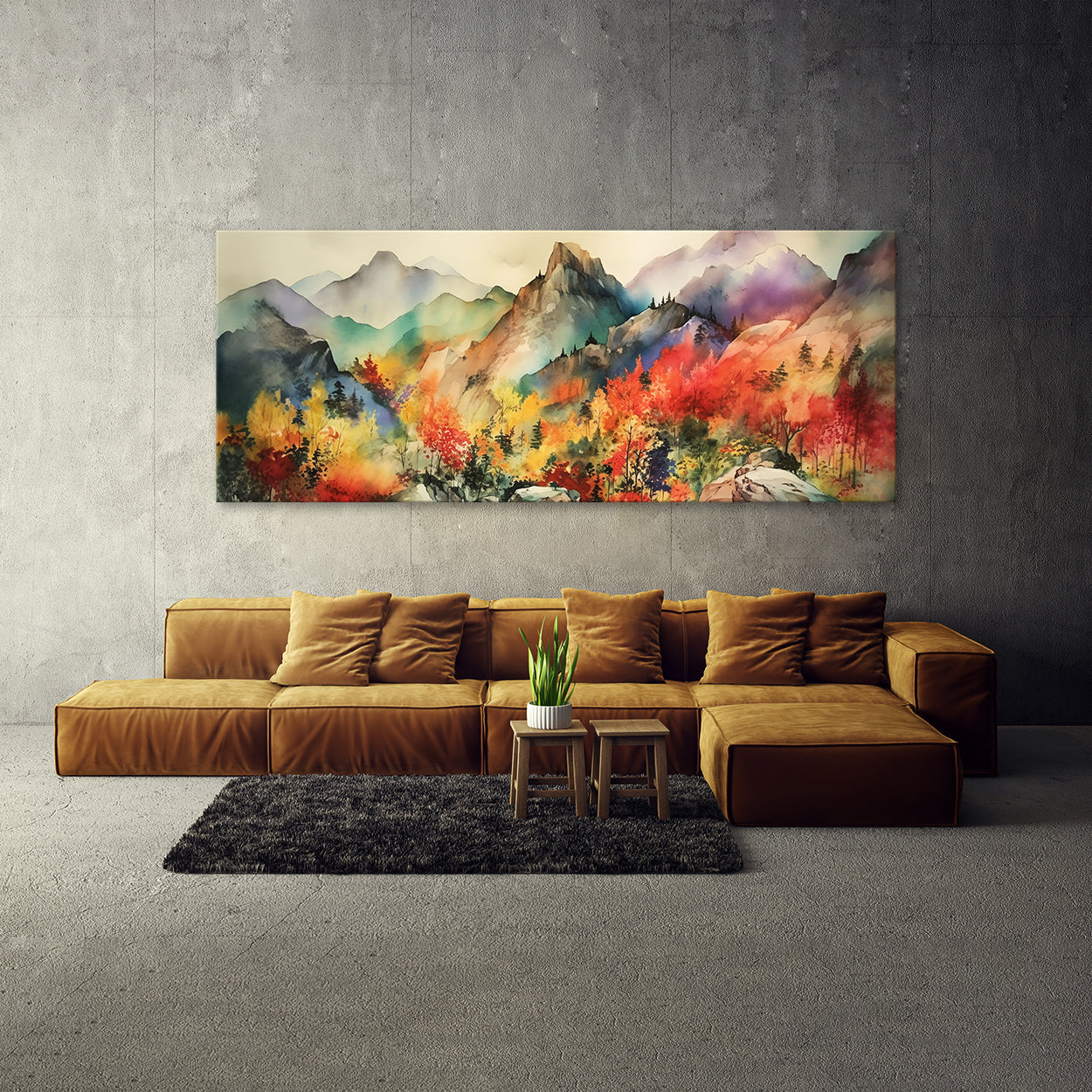 Mountain Vibrant Bold Colorful 64 Wall Art
