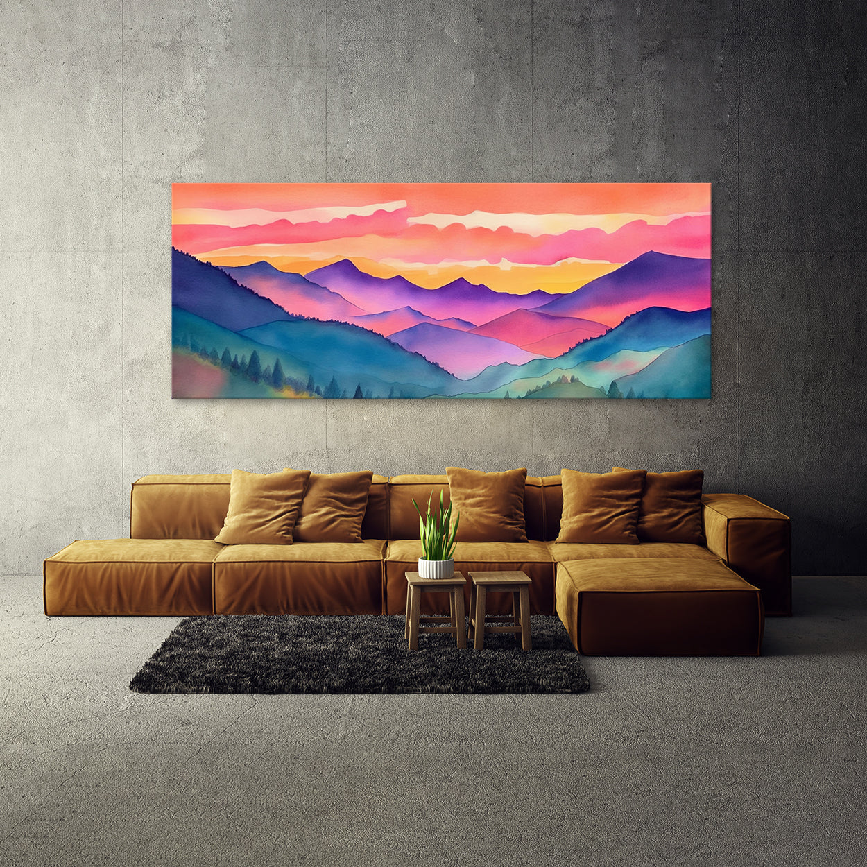 Sunrise Vivid Watercolor 210 Wall Art