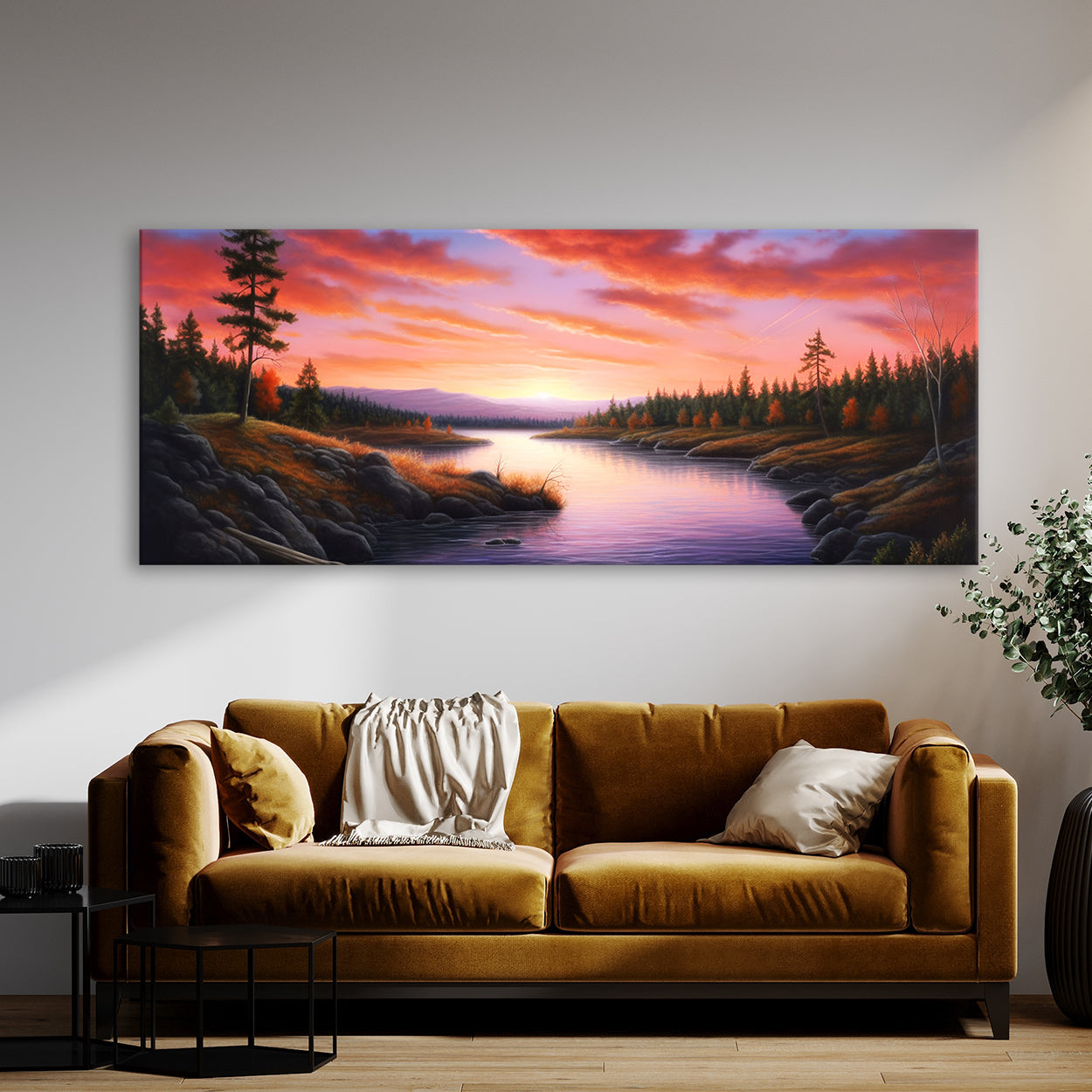 Sunset Realistic River Sky 251 Wall Art