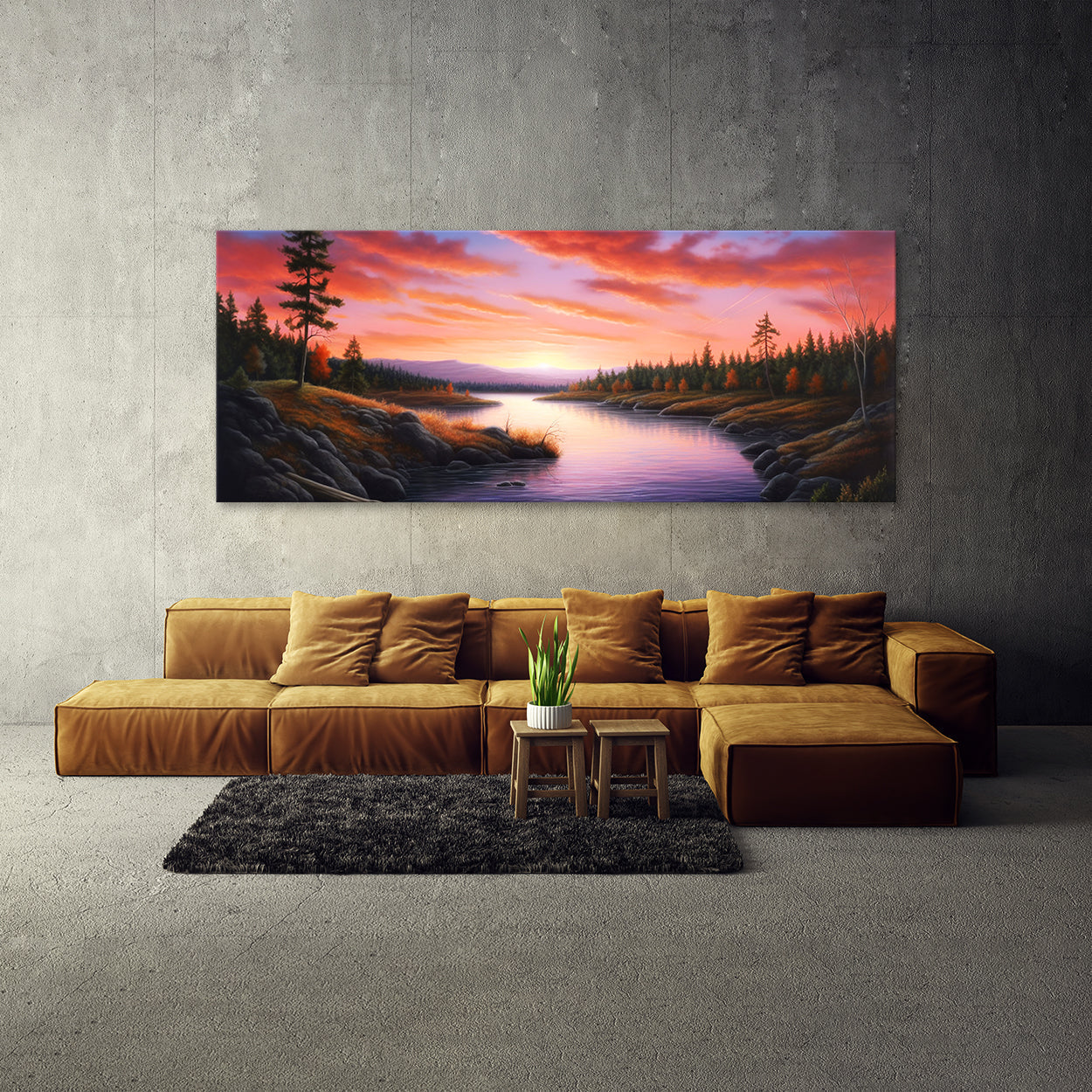 Sunset Realistic River Sky 251 Wall Art