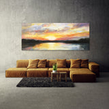 Sunset River Brushstrokes 140 Wall Art