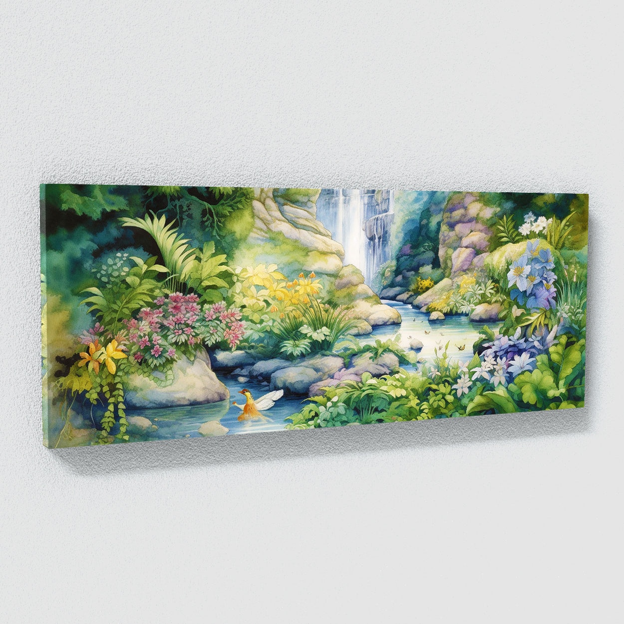 Waterfall Garden Watercolor 27 Wall Art
