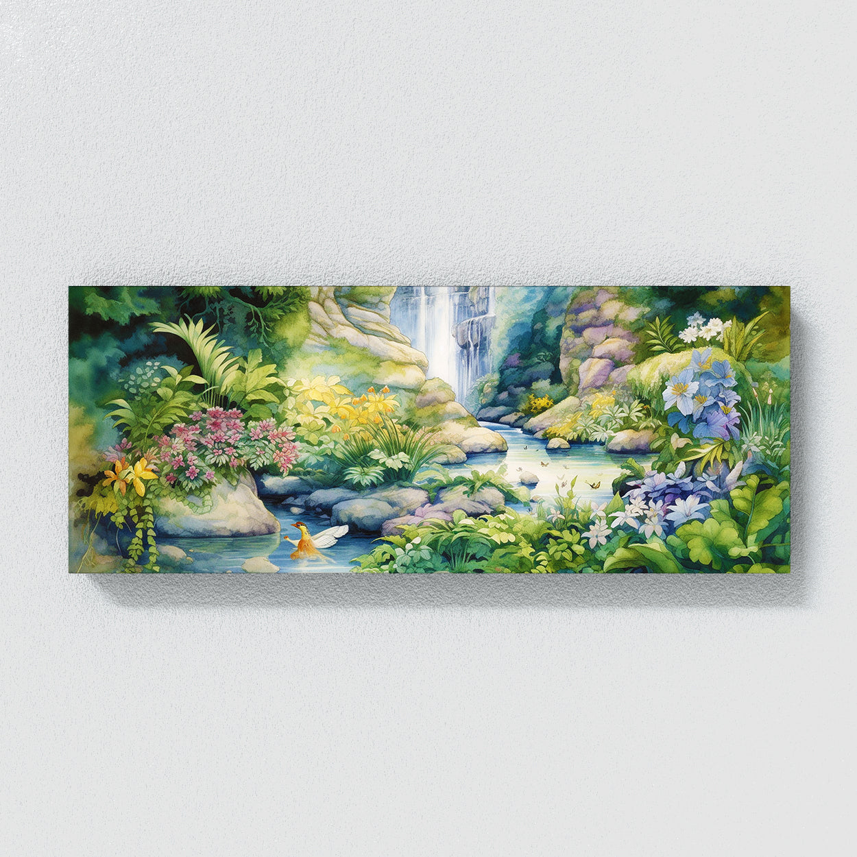 Waterfall Garden Watercolor 27 Wall Art