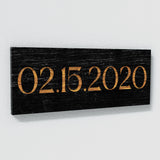 Anniversary Date Black Wood Wall Art