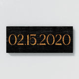 Anniversary Date Black Wood Wall Art