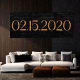 Anniversary Date Black Wood Wall Art